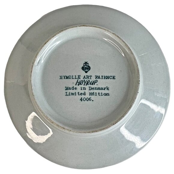 Nymolle Art Faience Hoyrup Plate 5" Green Made Denmark Green Limited ED VTG - Picture 4 of 4